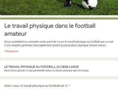 resultat questionnaire physique foot